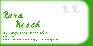 nora mesch business card